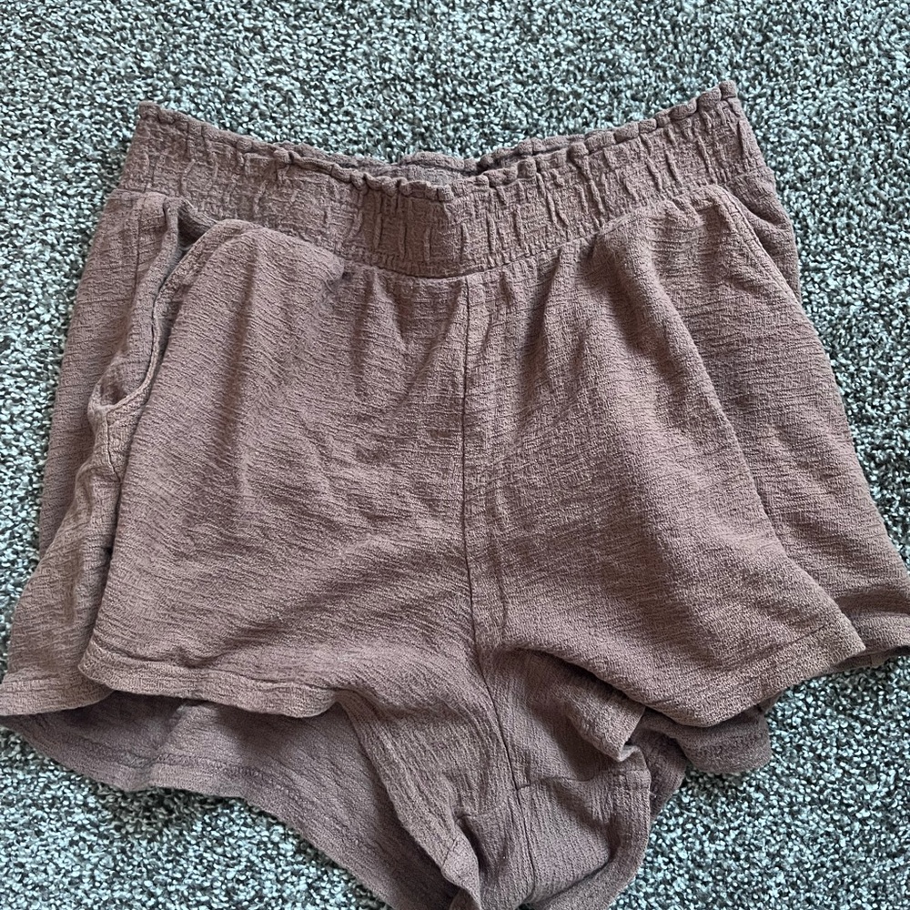 Brown linen Ghanda Shorts
